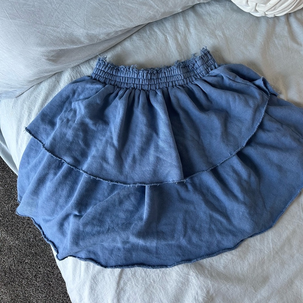 Aerie Blue Ruffle Skirt